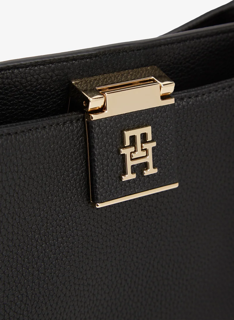 TOMMY HILFIGER  Monogram Pebble Grain Satchel for Women | Best Price UAE